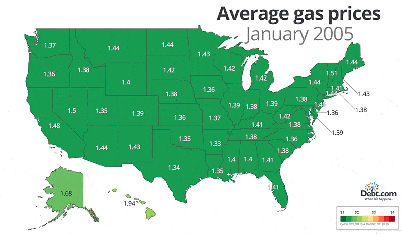 Map Of Average Gas Prices