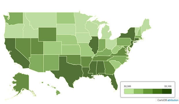 Average tax refund by state
