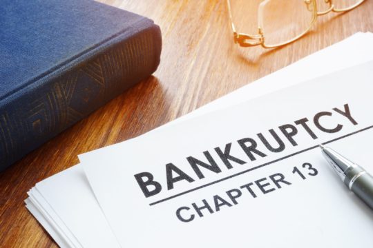 chapter 13 bankruptcy papers and judge's gavel