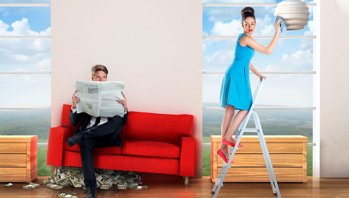 Start by hiding any new income from your spouse.