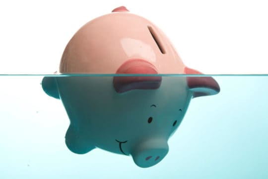 get out of debt fast piggy drowning