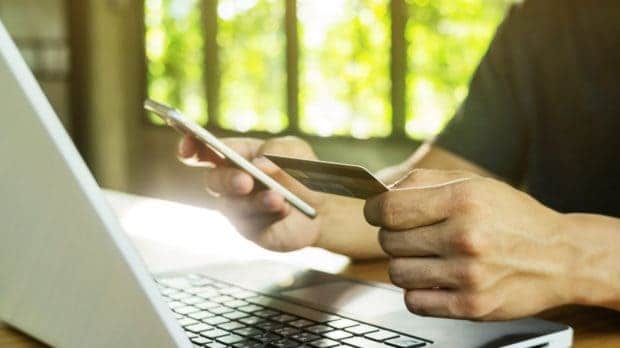 Person making payment with credit card