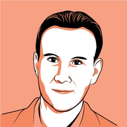 Illustrated photo of Jacob Dayan