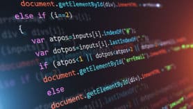 Programming source code abstract background