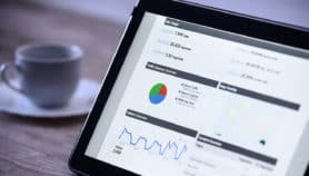 Modern digital marketing on the tablet in vintage style