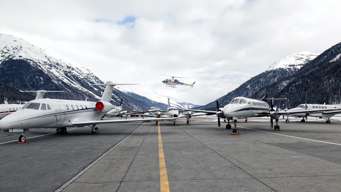 Helicopters and jets