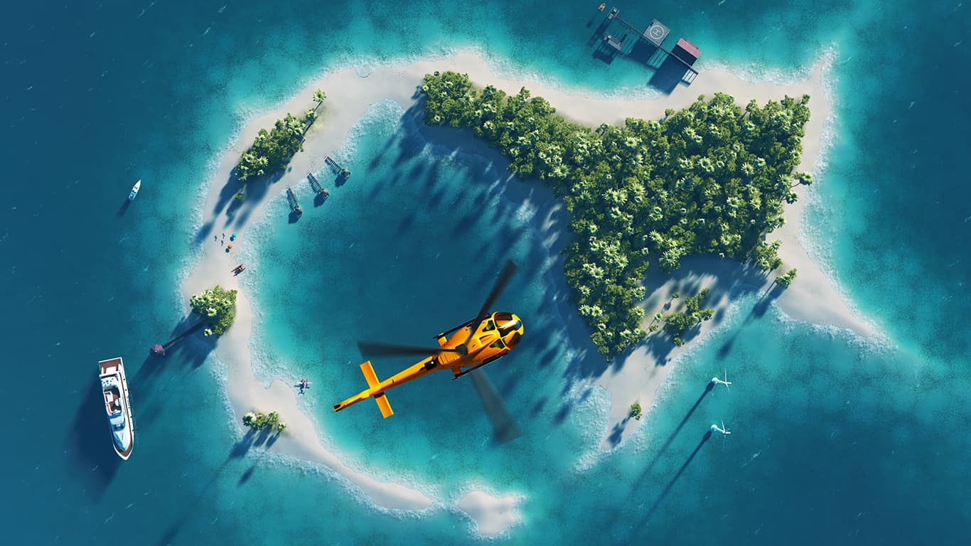 Summer tropical island.