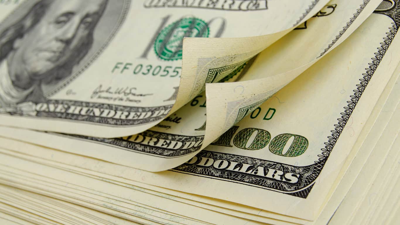 Cash dollars lying on the plane