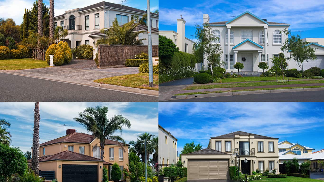 Australian residential houses collage