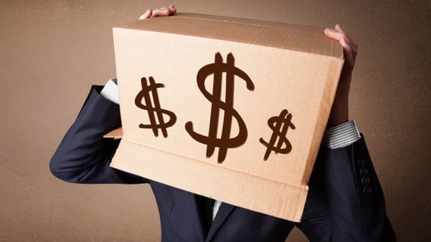 Businessman standing and gesturing