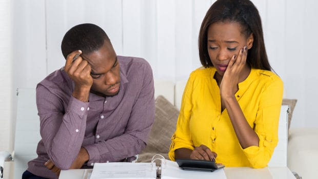 Couple dating with debt.