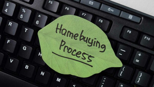 Homebuying Process text write on sticky notes