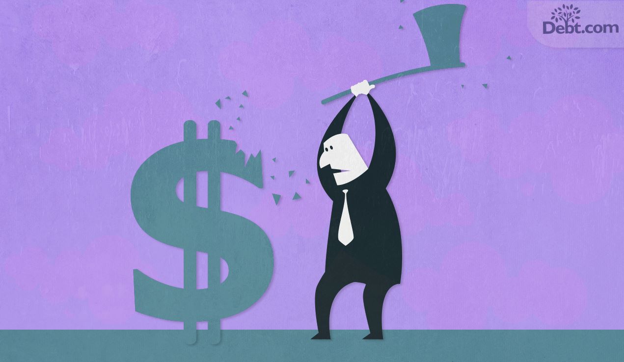 Man with ax chopping dollar sign