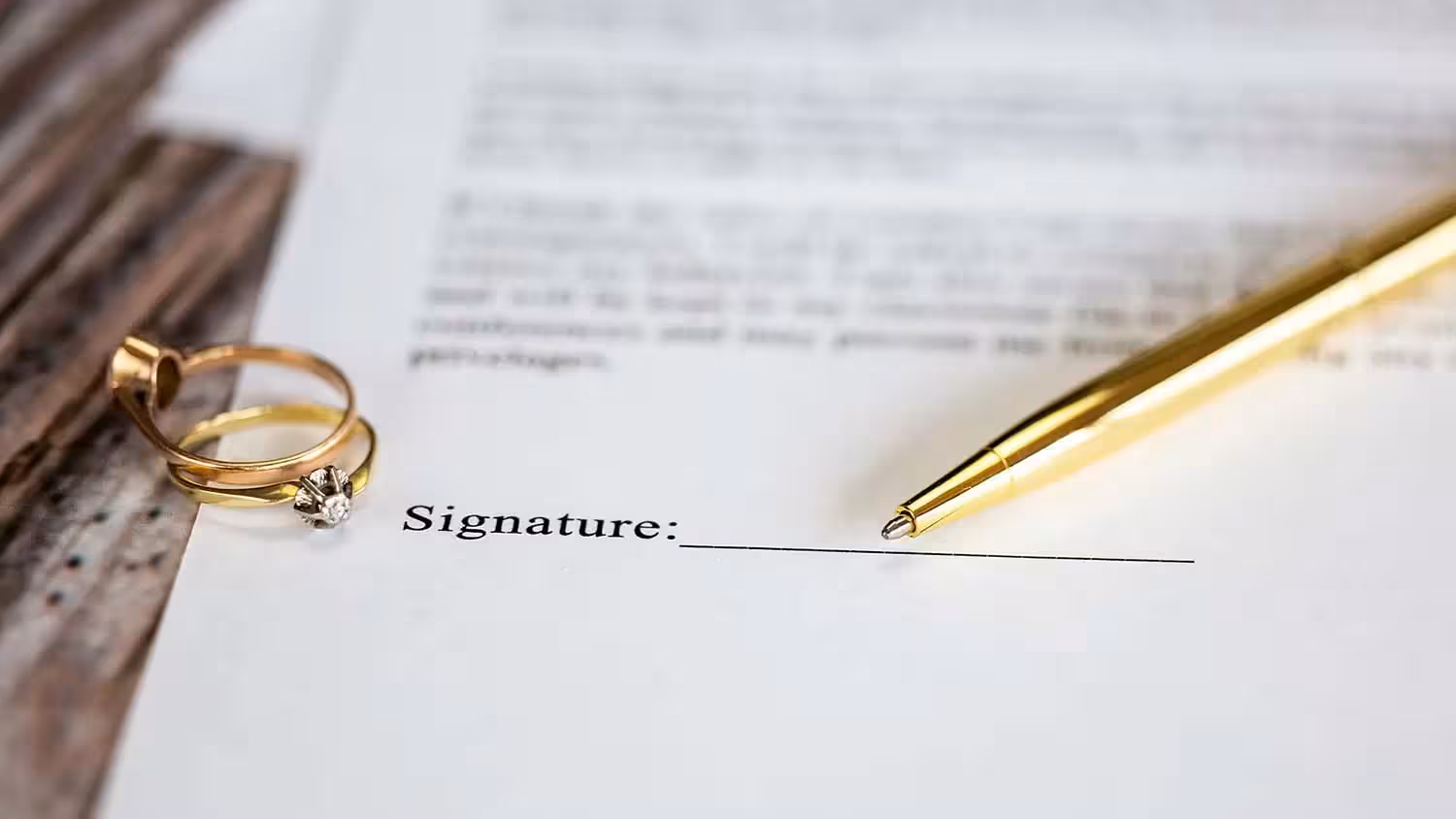Wedding rings and a prenuptial agreement